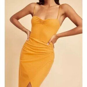 Reformation Formosa Knit Dress | Size S in Ochre | NWT
